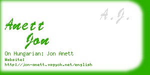 anett jon business card